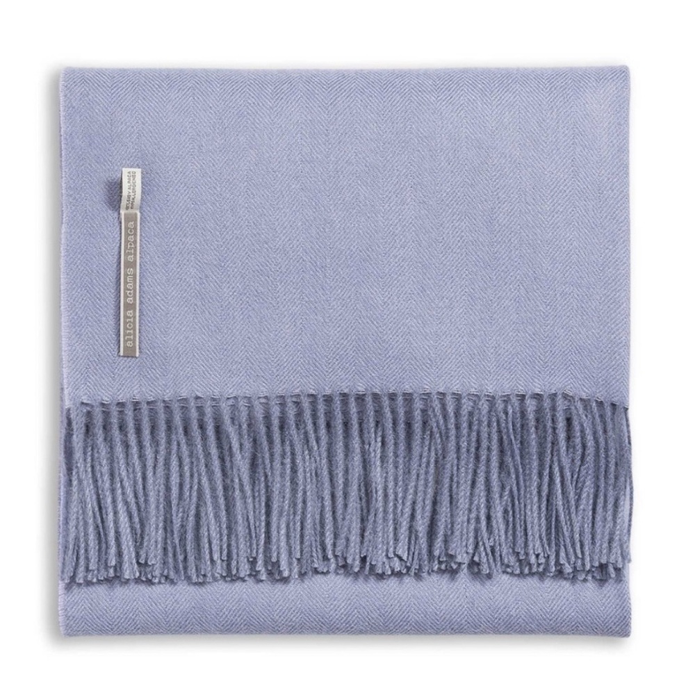 Alicia Adams Alpaca Herringbone Throw NEW